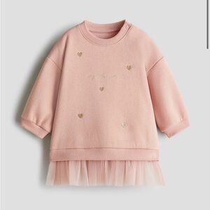 H&M Pink Sweatshirt with Gold Heart Details